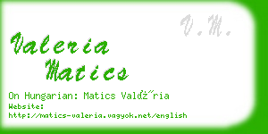 valeria matics business card